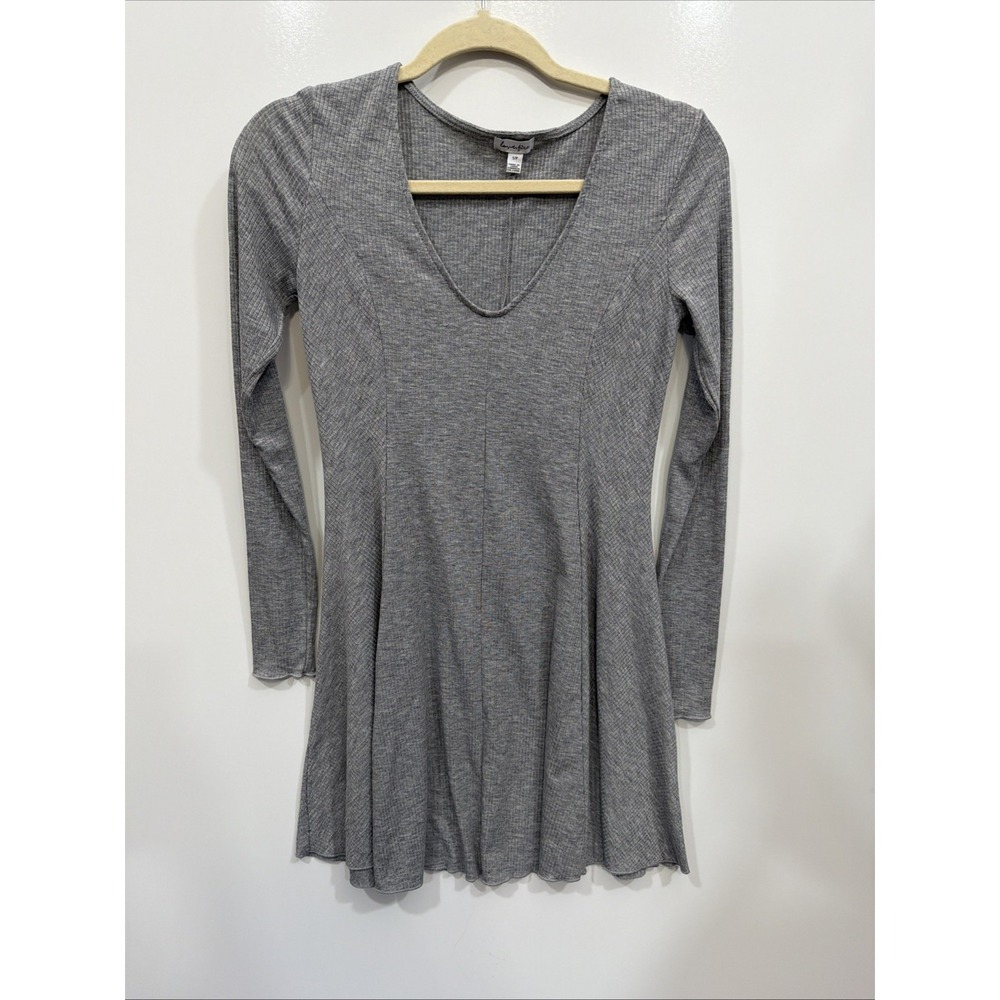 LOVE FIRE Women's Gray A Line Long Sleeve Short Dress Petite Size SP